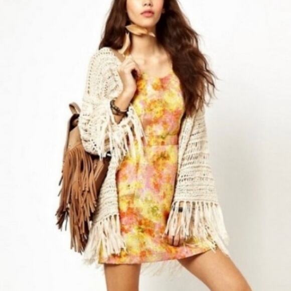 NWT Free People Metallic Gold Shimmer Floral Baroque Dress - Picture 1 of 9